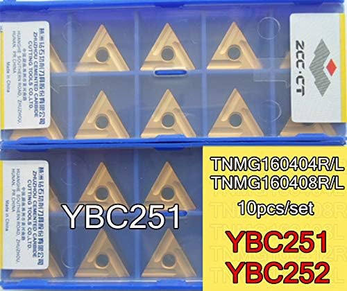 FINCOS TNMG160404R/L TNMG160408R/L YBC251 YBC252 10PCS/SET ZCC.CT CNC CARBIDE BLADE Processando: Aço -: TNMG160404R YBC252)
