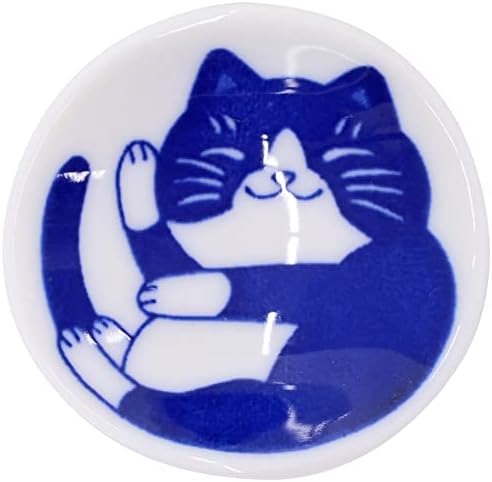 Conjunto de descanso de pauzinhos de ware mino, design de gatos fofos kawaii, ware de cerâmica japonesa, conjunto de 4