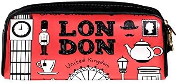 Ícones ingleses da Grã -Bretanha de Londres Caso de maquiagem de bolsas cosméticas Caixa de lápis para crianças caseia de