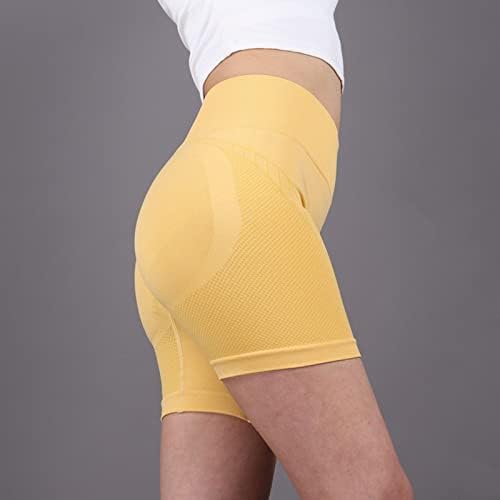 Miashui Yoga Shorts Pacote de pêssego feminino Pontas de ioga de pêssego elástico elástico do quadril respirável shorts standex