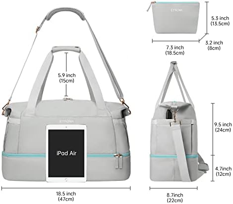 Bolsa de ginástica para mulheres, Duffel Bag de viagens esportivas com porto de carregamento USB, bolsa durante a noite com bolso