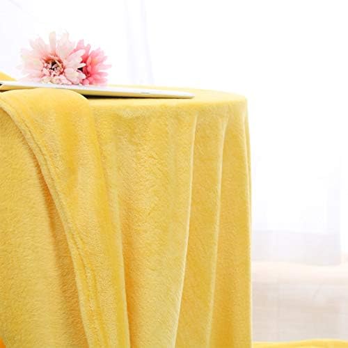 Blanta de lã de flanela uxcell Tamanho duplo - manto de cama de microfibra leve leve e macio para sofá ou sofá, mantas laváveis ​​da máquina Fleeces, amarelo 60x78 polegadas
