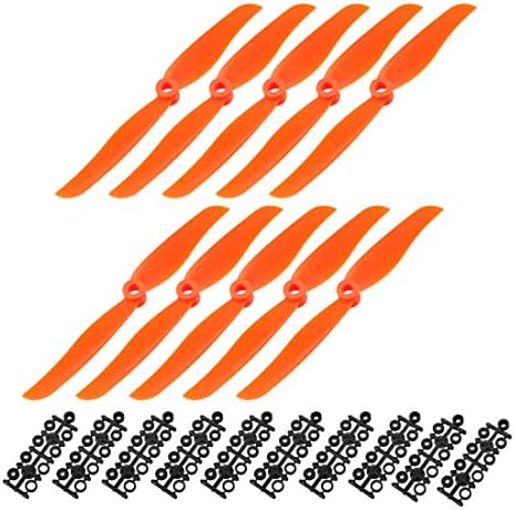 UXCELL RC PROLHADORES CW 6035 6X3.5 polegadas de 2 polegadas de 2-pano para brinquedos de avião, nylon laranja 10pcs