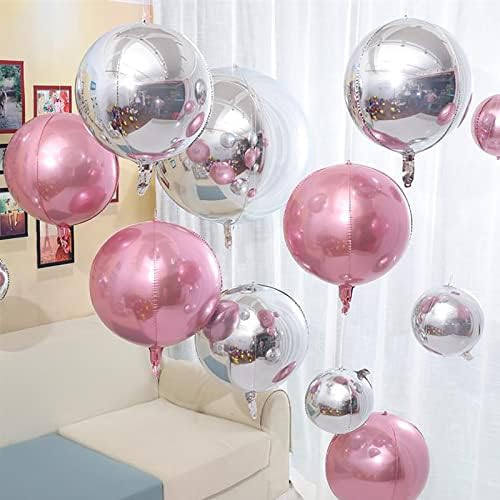 Balões bieufbji 4d prata mylar balões 6pcs alumínio