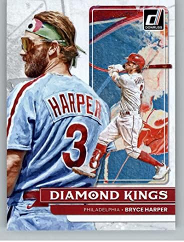 2022 Donruss 17 Bryce Harper Philadelphia Phillies Diamond Kings Kings Official MLB PA Cartão de beisebol em condição bruta