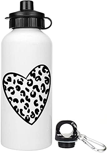 Azeeda 600ml 'leopardo coração coração' reutiliza água/bebida garrafa