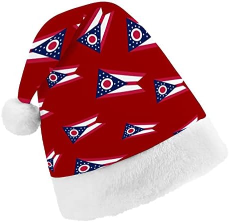 Bandeira do estado de Ohio Christmas Papai Noel para o chap de Natal Vermelho Favorias de Holiday Favors Novo Festive