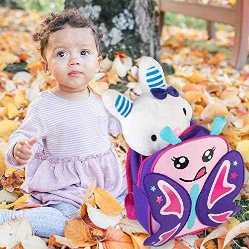 Mochila AGSDON Toddler com coleira, 9,5 Crianças Butterfly Safety Treation Removable Tether Bookbag