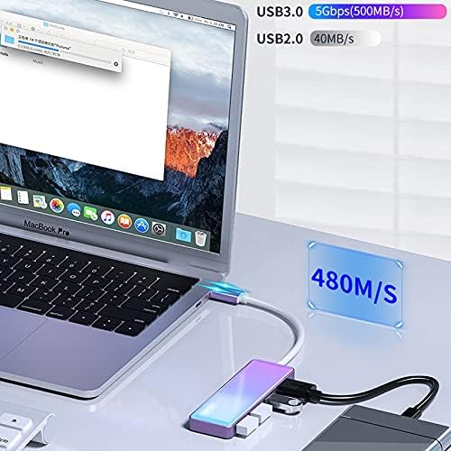 KXDFDC USB 3.0 GRADIIO DE COLOR DE COLOR DE MELHOR DE TIPO TIPO CUNTO EXTERNO DO CURNO DE CURTO DE CURSO DE EXTEMBRA USP CONVERTOR MULTI-ENTERFADOR Hub One Drag Four Adaptador USB