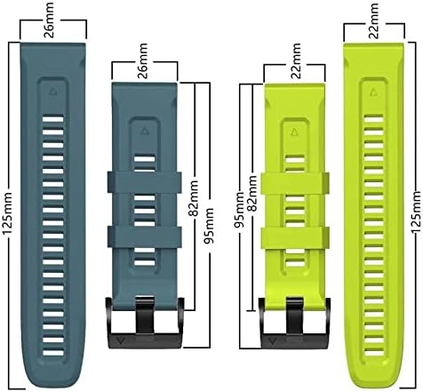 Velore 26 22mm Silicone Redunda Relógio Relógio Strap para Garmin Fenix ​​7x 7 6 6x Pro 5x 5Plus 3HR SmartWatch