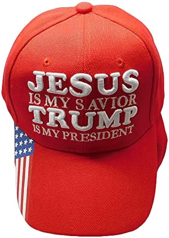 Ventos comerciais Jesus é meu Salvador Trump é meu presidente Red USA Flag on Bill Polyster