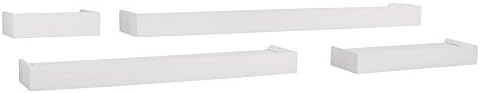 Kiera Grace Vertigo Conjunto de 4 prateleiras de borda, 6 polegadas, 12 polegadas, 20 polegadas, 24 polegadas - branco