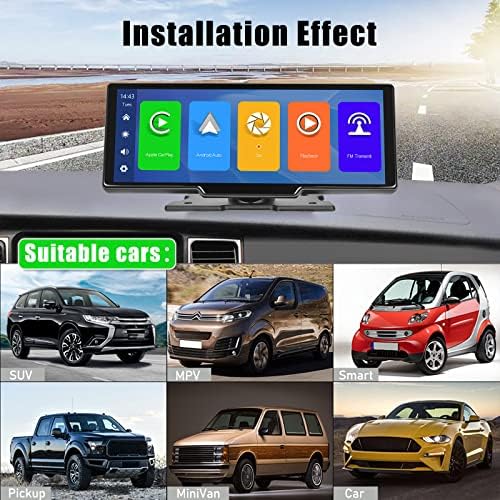 Receptor estéreo de carro sem fio da Apple CarPlay, 9,3 polegadas Apple Play Play Tela Screen GPS Navegação para carros com Android Auto Bluetooth Google Assistant FM DVR Voice Control Backup Camera