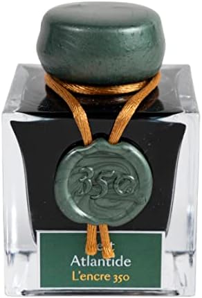 Jacques Herbin - Ref H15139 - Tinta para canetas e canetas de rollerball - Vert Atlantide - 50ml Bottle - 350th Anniversary