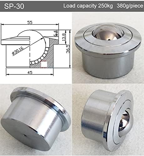 SP-30/40/45 Roletes de bola universal Rodas de systefurnit de transmissão de borda de flange 1pcs