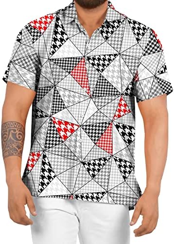 BEUU 2022 Novas camisas masculinas, Botão de manga curta de verão para cima Tops Imprimir gráfico Fit Fit Casual