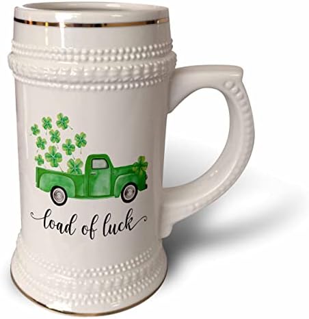 3drose fofo St Patricks Day Truck de quatro trevos de folhas carregados de sorte - 22oz de caneca