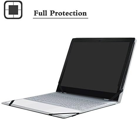 Caso do Google PixelBook, Liushan Pu Leather Folio Carring Cover para laptop 2-em-1 do Google PixelBook 2-1, Black