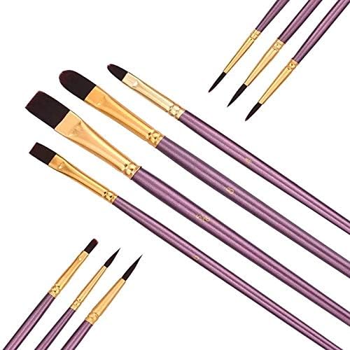 Escova de tinta de 10pcs hwydz conjunto de nylon pintura de cabelo pincel de haste curta Óleo de acrílica escova de guache