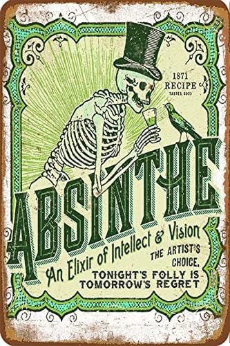 Para Absinthe Retro Metal Tin Sign Funny Poster Sala de estar Cozinha banheiro doméstico Arte Decoração da parede