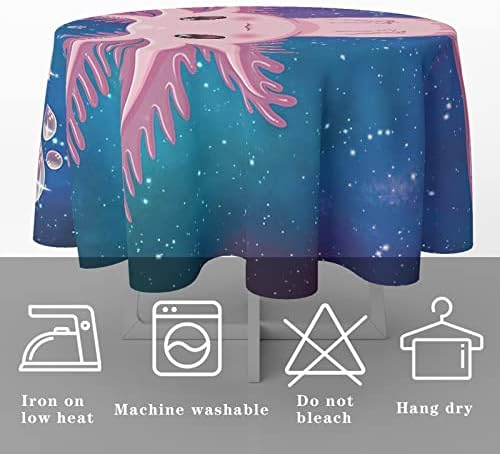 Gzbjmygs Pink Axolotl Tabelas de mesa de desenho animado Réptil Cute Salamandre Tema estrelado Sky Sky Capas decorações para a sala