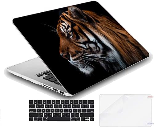 Mingdao Case Compatível com MacBook MacBook Air 13 polegadas, concha de proteção dura com tampa do teclado - Tiger Siberiano