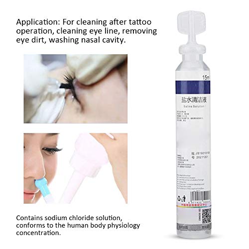 Cleanser de tatuagem de prazer no verão, Aplicação fácil de 15ml Aplicação fácil Tattoo de delineador Primeiro cuidado, removendo a sujeira dos olhos para limpar a linha dos olhos