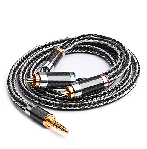 KKCABLE Q-ER 4,4mm Male a 2 homens RCA Audio Balanced Cable, para player de áudio digital WM1A/1Z PHA-2A, Q-ER)