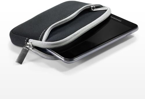 Caixa de ondas de caixa para alcatel A3 - Softsuit com bolso, bolsa macia neoprene capa com zíper para alcatel a3 - jato preto com acabamento cinza