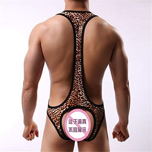 ANDONGNYWELL 3 PACK MEN Leotard Leopard de três pontos Conjunto de roupas íntimas conjuntos de calcinhas