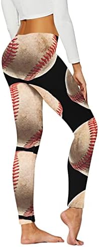 Treino de ioga de vaca alta perneiras para mulheres com cintura alta perneiras beisebol impressão de beisebol