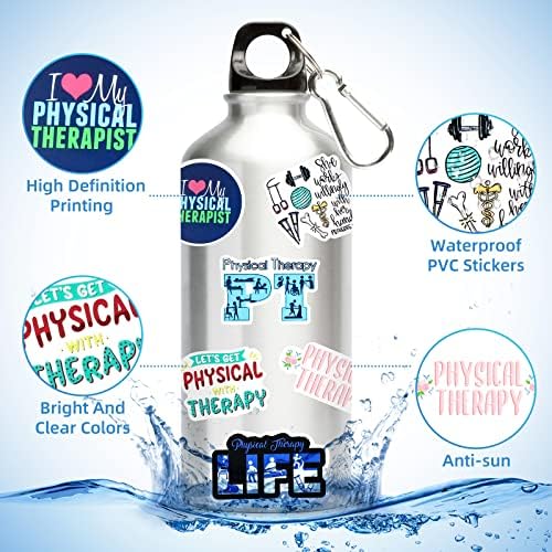 100 PCS Adesivos de terapia física adesivos de garrafas de água, PT Life Incentive adesivos de fisioterapia em saúde à prova d'água