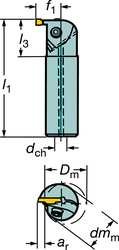 SANDVIK COROMANT LAG123E028-16B COROCUTO DE AÇO 1-2 BARAÇÃO BARAÇÃO PARA GROOVAÇÃO, Diâmetro de haste de 1.000 , 0,39 Profundidade