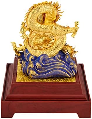 Xdkll fengshui dragão 24k folha de ouro chinês geomancy dragão dragão de ouro ornamentos estátua para decoração de sorte e sucesso