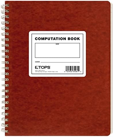 TOPS TOP35061 LIVRO DE COMPUTAÇÃO, 11,75 x 9,5 polegadas, fio duplo, 152 páginas numeradas, Quadrille governado, 76