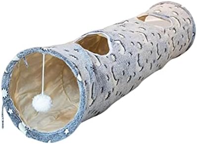 Tubo de túnel de gato, dobrável com tecido de flanela brilhante, gatos interativos de cama de cama para animais de estimação para correr cachorros escondidos gatos de coelhos, lua estrela