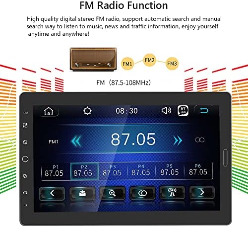 Estéreo de carro DIN único com CarPlay Android Auto 10.1 Touch Screen Car Radio com Bluetooth Multimedia Player With