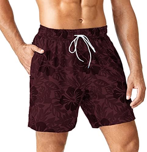 Masculino baús de natação de choques rápidos de tabuleiro seco com forro de malha acima do joelho shorts esportes gradiente de roupas de banho de banheira shorts de praia