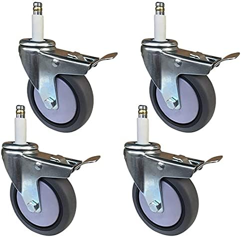 SBTXHJWCGLD 4PCS Móveis Casters giratórios giratórios giratórios de haste 4 polegadas 100mm MOVIMENTO DE MOVIMENTO DE DIREITO