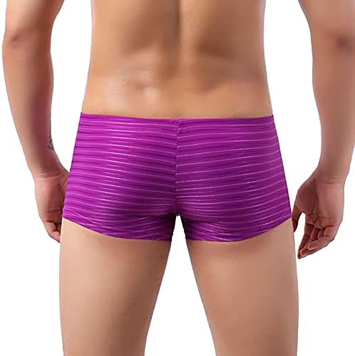 Shorts de boxer bmisEgm para homens embalam a cintura boxer baixa roupas íntimas masculinas listras masculinas moda a moda tendência de boxers cool