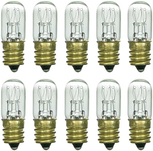 Sunlite 41717 Bulbo tubular incandescente T4, 15 watts, 75 lúmens, Base Candelabra E12, Dimmable, vida útil de 2000