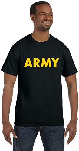 Lucky Ride Gear Militar Black Exército Camiseta de manga curta com estampa de ouro