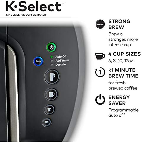 Mãe de cafeteira Keurig K-Select, Single Servic K-Cup POD Cafeter Brewer, com controle de força e água quente sob