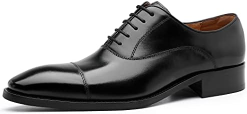 Sapatos de vestido masculino Oxford Lace Up Sapatos de couro formais para homens