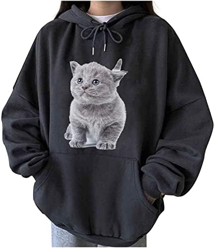 OPLXUO FELIA FEMLIO TOPS 3D CAT COTURA SORTHAS GRAFICAS COM MELHORES DE MENINAS LONGAS DE MENINAS LONGAS POLO