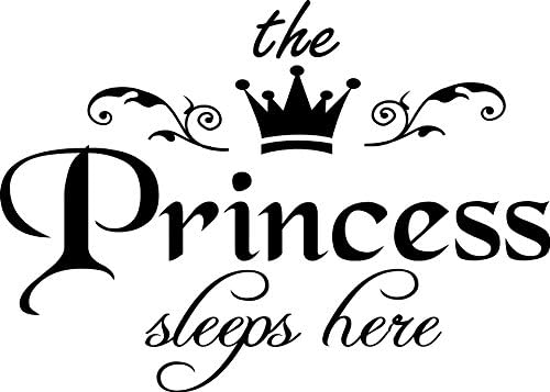ADECNS A princesa dorme aqui adesivo de parede de decalques de parede para decoração de casa