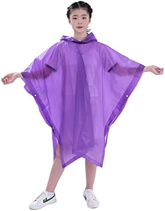 Makonus Rain Ponchos para crianças, [2 pacote] Eva reutilizável capa de chuva para meninos e meninas
