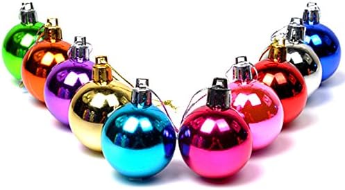 Alimitopia 24pcs Bola de Natal Bobalhos, 2,4 Cores variadas de 2,4 Espelhe o espelho de penduramento de bolas para decoração