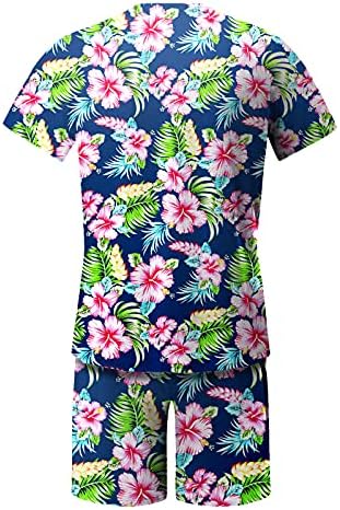 Trechsuits masculino Tops de verão machos shorts definidos para homens de verão 2 peças de praia Cool hippie camisas de manga curta