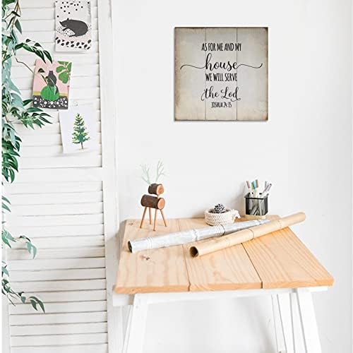 Yinrune Wooden Wall Sinais de dizer como para mim e minha casa serviremos ao Senhor Funny Wall Decor Sign Sinal Presentes